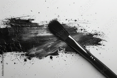 An isolated modern grunge brush on a white background