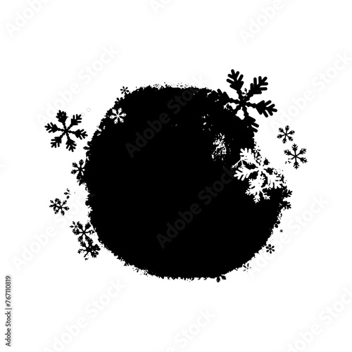 Creative winter abstract mask. Basis element universal for design black and white