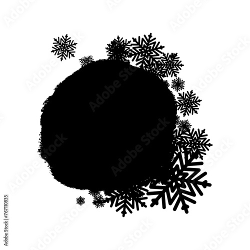 Creative Christmas abstract mask. Basis element universal for design black and white