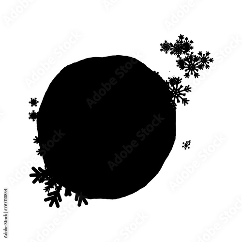 Creative winter abstract mask. Basis element for design black and white