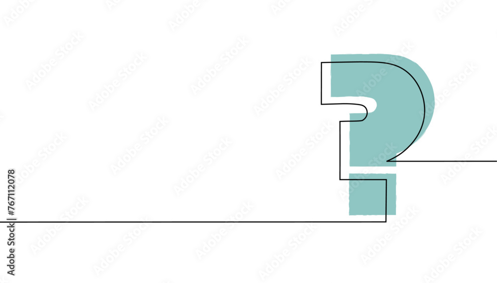 One continuous line drawing of question mark. Single line icon. One continuous line drawing of question mark. Single line icon.
