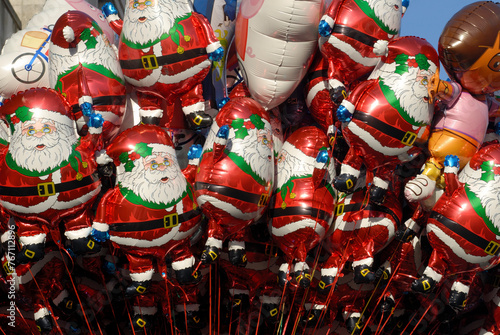 Southampton , UK Father Christmas balloons.