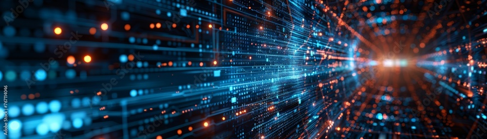 Create a graphic showcasing the concept of cybersecurity in a digital environment. The firewall acts as a shield safeguarding confidential information, depicted through secure nodes and encryption. Create a graphic showcasing the concept of cybersecurity in a digital environment. The firewall acts as a shield safeguarding confidential information, depicted through secure nodes and encryption.