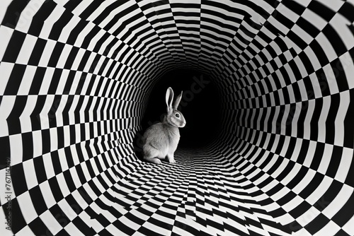 Abstract picture with a rabbit photo