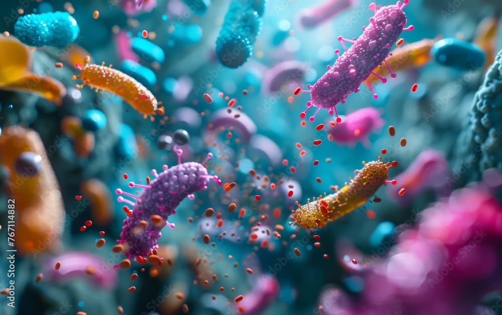 A detailed representation of the active interactions between micronutrients and healthy bacteria A detailed representation of the active interactions between micronutrients and healthy bacteria