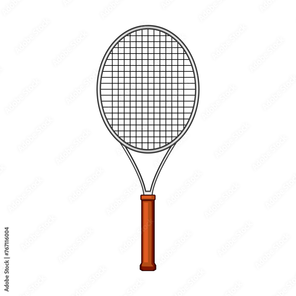 court tennis racket cartoon. sport symbol, equipment outline, strings championship court tennis racket sign. isolated symbol vector illustration