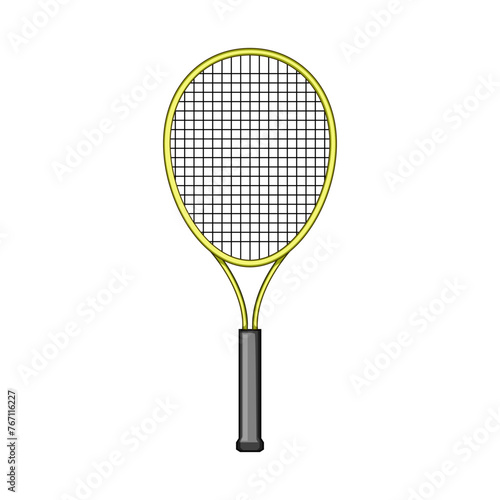 sport tennis racket cartoon. symbol equipment, outline strings, championship bat sport tennis racket sign. isolated symbol vector illustration © PikePicture