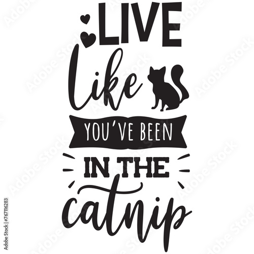 Live Like You've Been In The Catnip Vector Design on White Background