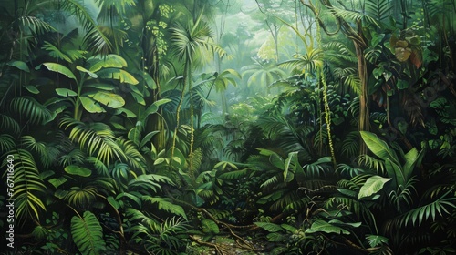 Lush Jungle With Abundant Trees and Plants