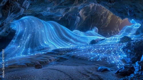 Glow: A mystical cave illuminated by bioluminescent fungi