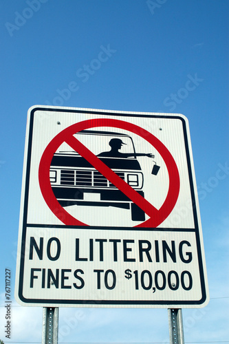 Orleans Mass. USA  No Littering fines up to $10000 photo