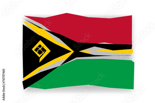 Vanuatu flag  - stylish flag mosaic of colorful papercuts. Vector illustration with dropped shadow isolated on white background