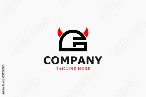 letter g and viking helmet logo