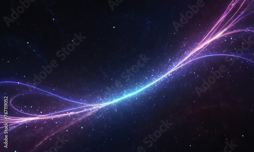 Abstract dark background with swirling electric lines and radiating energy, reminiscent of cosmic galaxy. vastness of space.