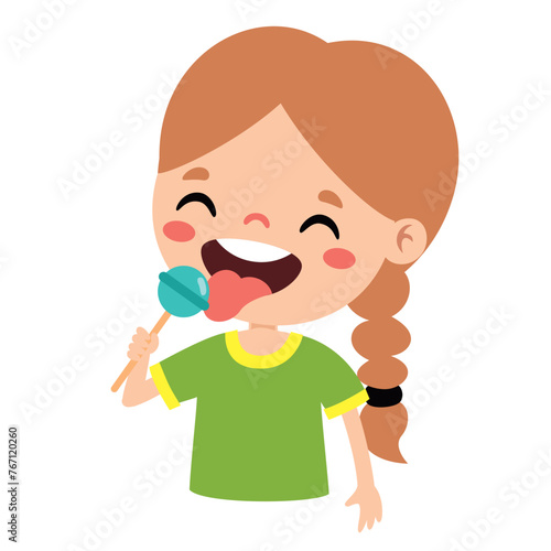 Illustration Of Kid With Lollipop