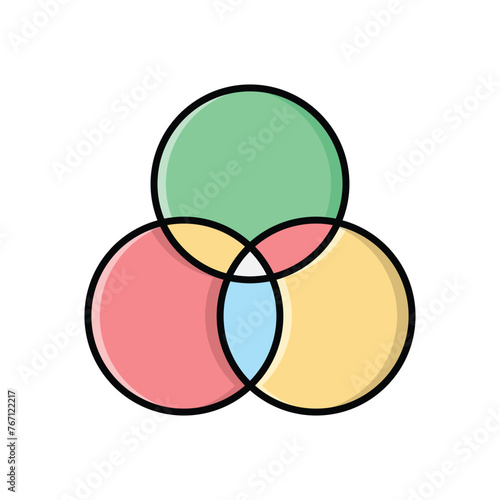 Color Line Intersect vector icon