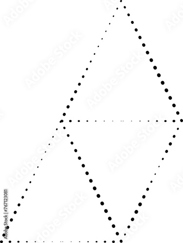Dot halftone triangle. Geometric shapes element