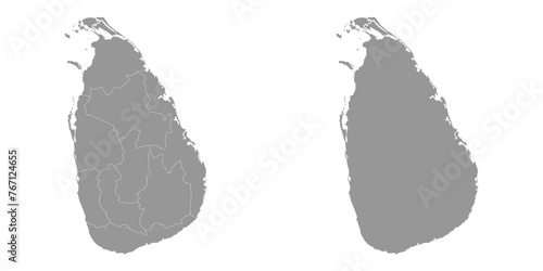 Sri Lanka map with provinces. Vector illustration.