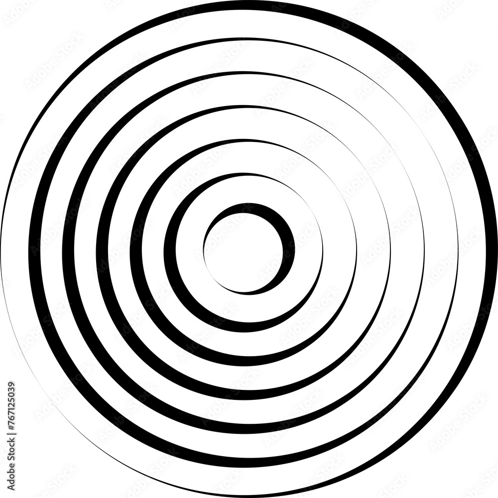 Fototapeta premium Circle concentric pattern. Geometric vortex ring shape