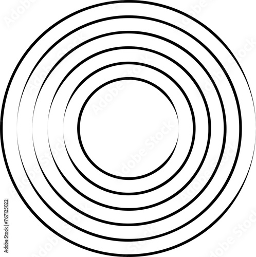 Circle concentric pattern. Geometric vortex ring shape