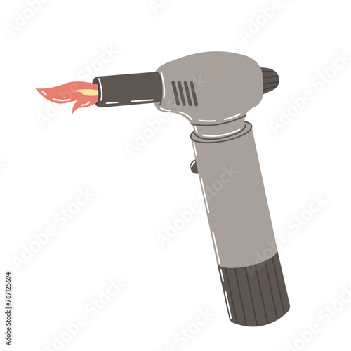 Kitchen torches isolated on white background. Cooking device