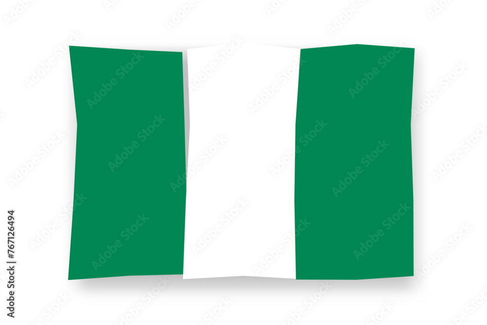 Obraz premium Nigeria flag - stylish flag mosaic of colorful papercuts. Vector illustration with dropped shadow isolated on white background