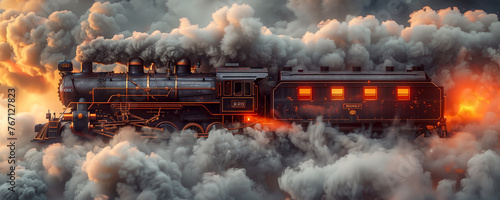 Steam locomotive Professional steampunk background photo