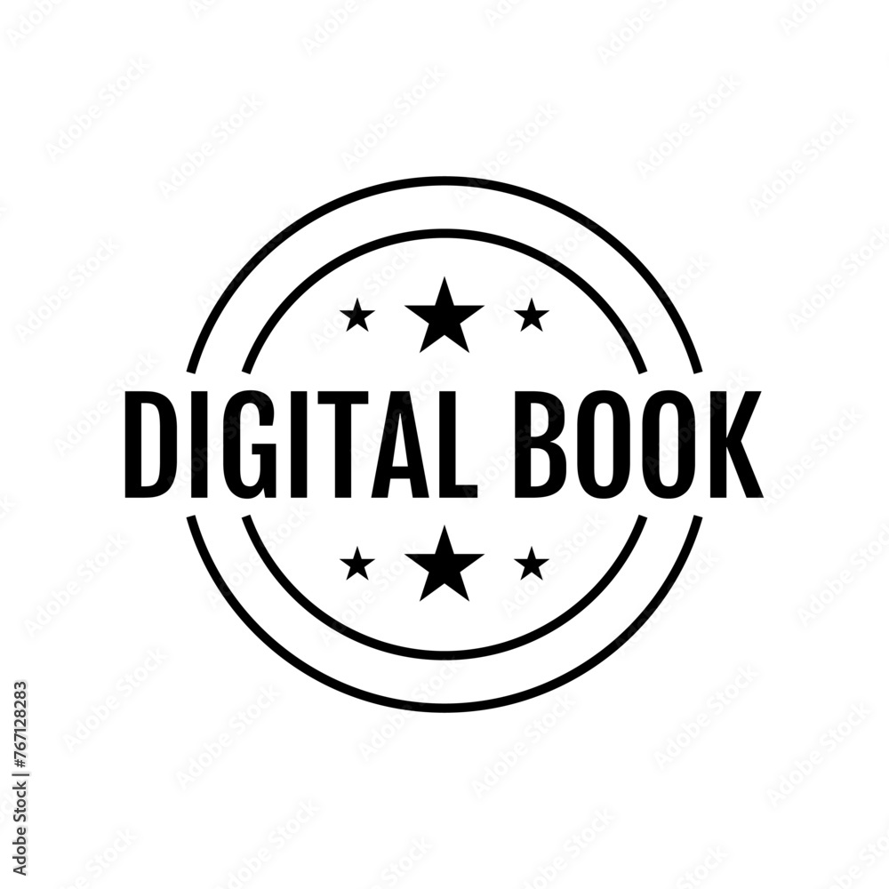 Digital book publish icon author book writing business icon badge design vector