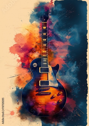 Rock music background. Rock poster. Background for music festival or concert poster or flyer, design template © Aquir