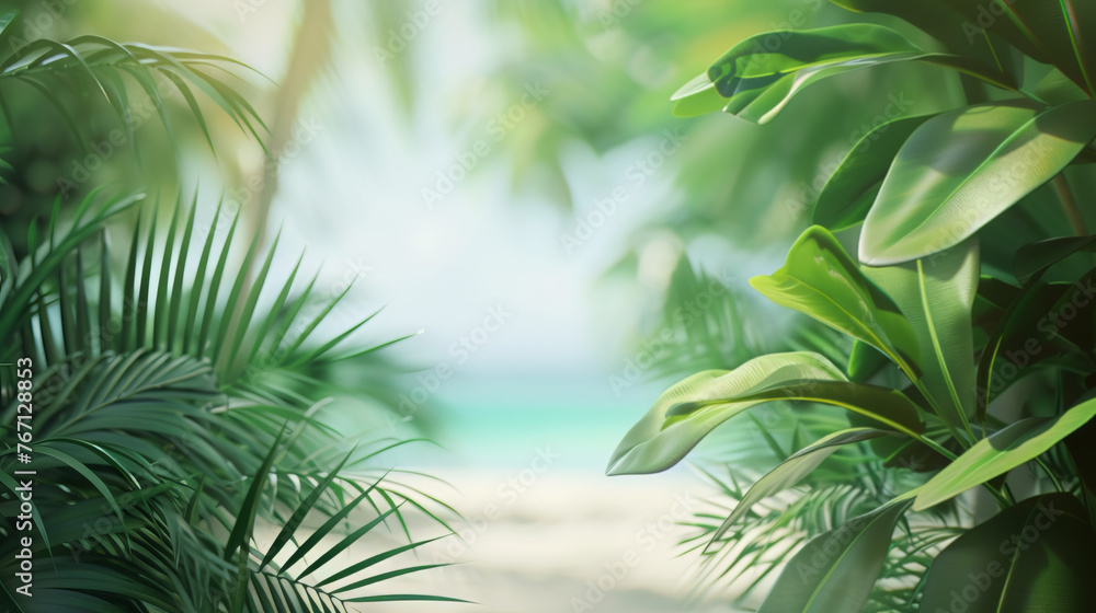 A softly blurred vision of a tropical beach A softly blurred vision of a tropical beach