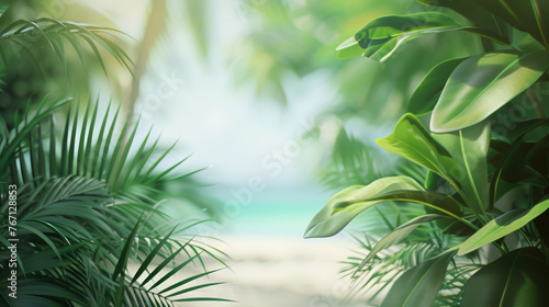 A softly blurred vision of a tropical beach