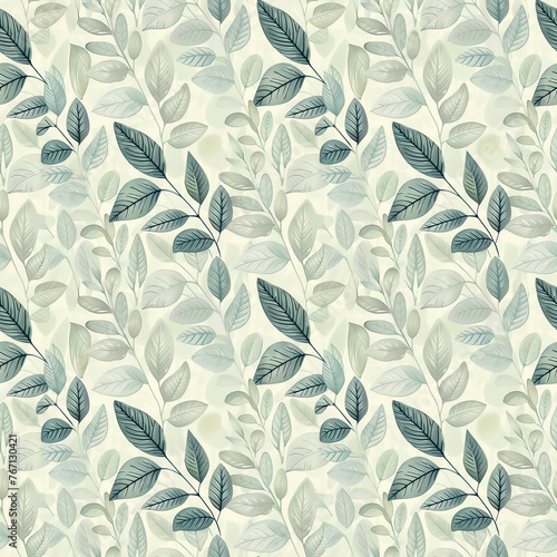 Diagonal Seamless Leaf Background