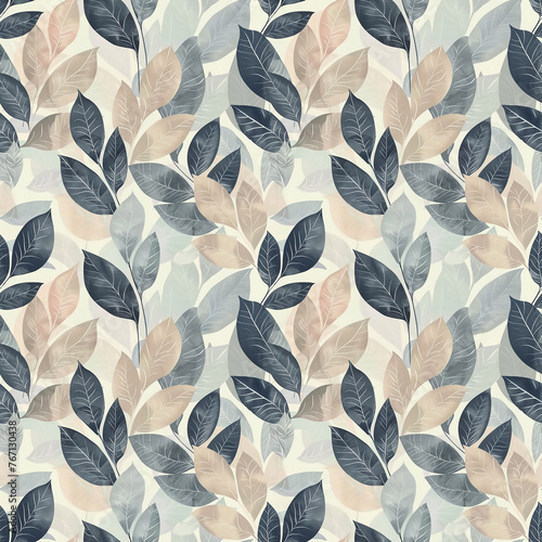 Blush and Navy Leaf Background