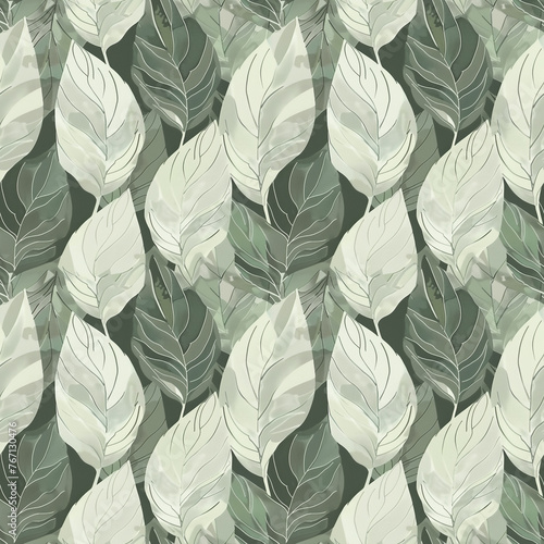 Overlapping Leaves Seamless Background