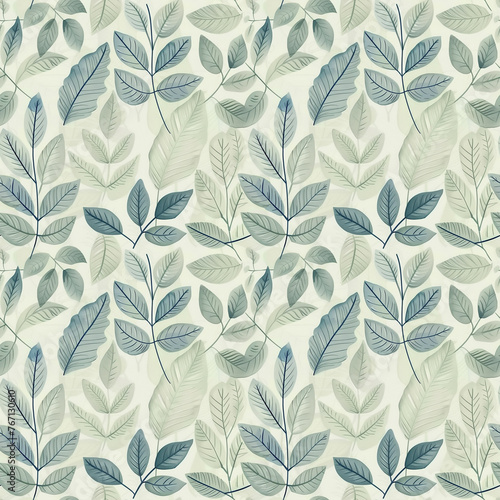 Playful Botanical Leaf Seamless Background