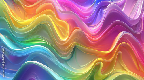 abstract background with colorful 3d waves wallpaper