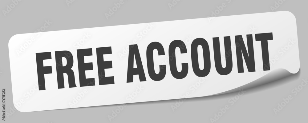 free account sticker. free account label free account sticker. free account label