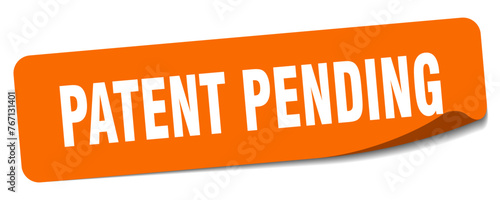 patent pending sticker. patent pending label