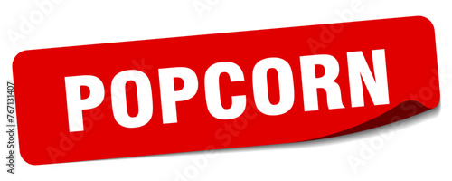 popcorn sticker. popcorn label