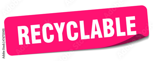 recyclable sticker. recyclable label