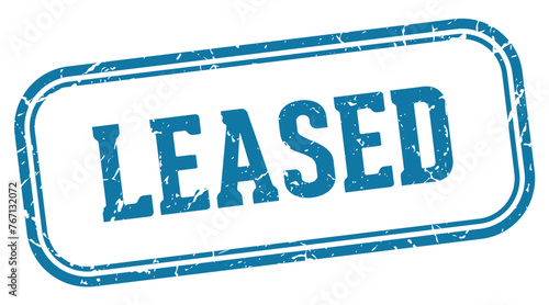 leased stamp. leased rectangular stamp on white background