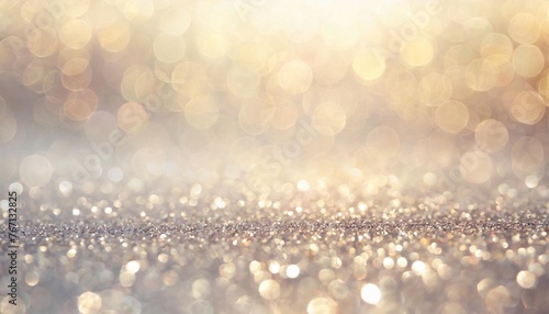 abstract of bright and sparkling bokeh background silver and diamond dust bokeh blurred lighting from glitter texture