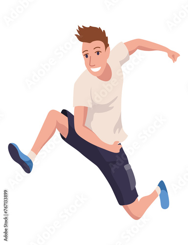 Kids jumping icon. Child activities design element. Indoor or outdoor fun, fitness jumping. Acrobatic and gymnastic exercises. illustration © the8monkey