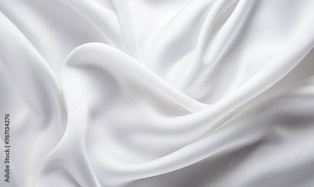 White background, silk fabric with a satin texture