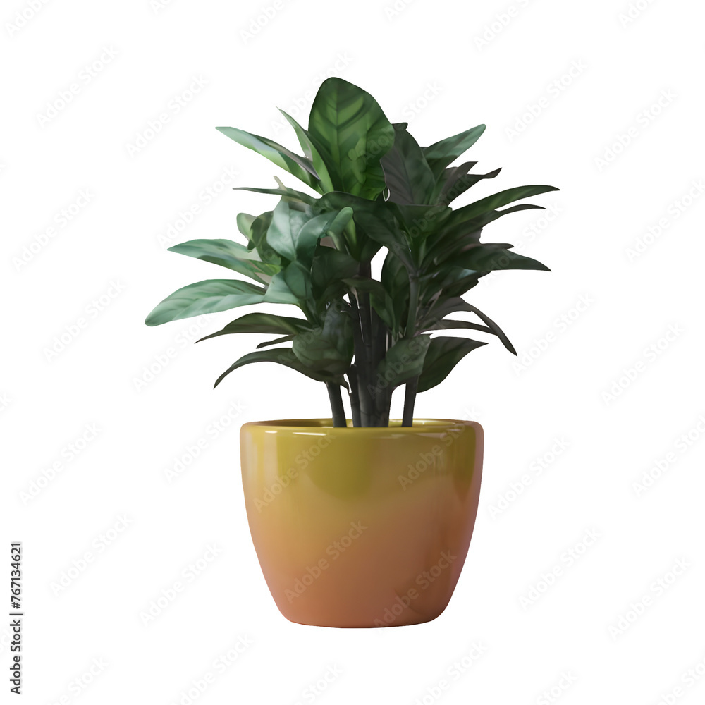 Obraz premium Plant in pot png isolated on transparent background