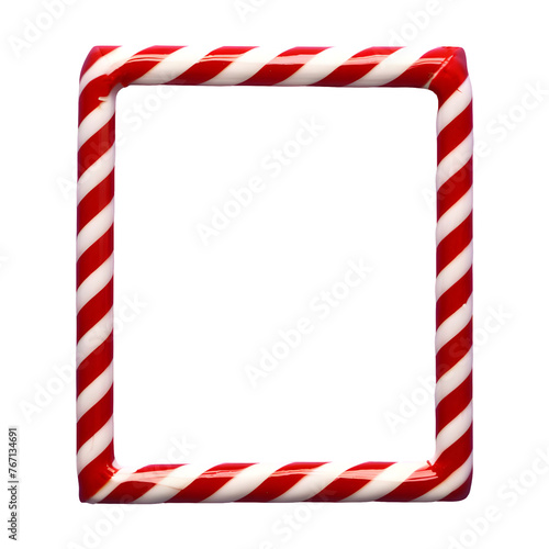 Rectangle candy cane frame png isolated on transparent background