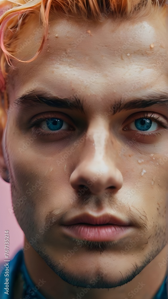 Man with pastel hair. Generative AI Man with pastel hair. Generative AI