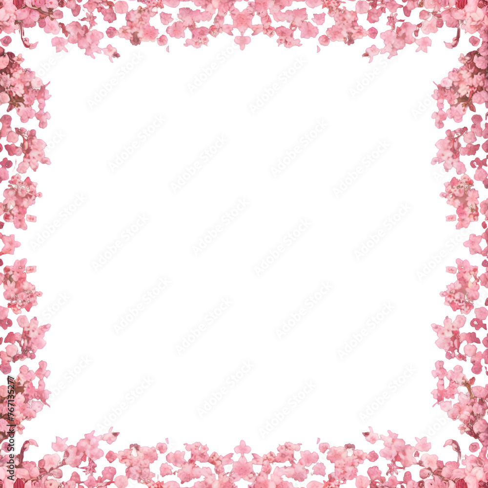 Sakura Frame png isolated on transparent background