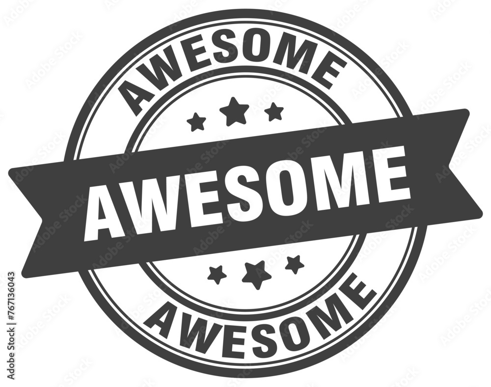 awesome stamp. awesome label on transparent background. round sign awesome stamp. awesome label on transparent background. round sign