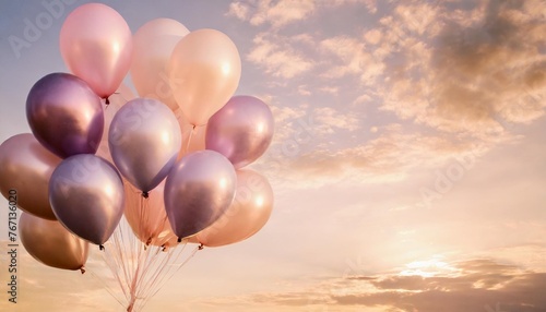 pink background with pink and purple balloons bright background for celebration